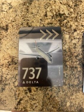 Delta Blue and White 737-800 Illustrated Collectible Card